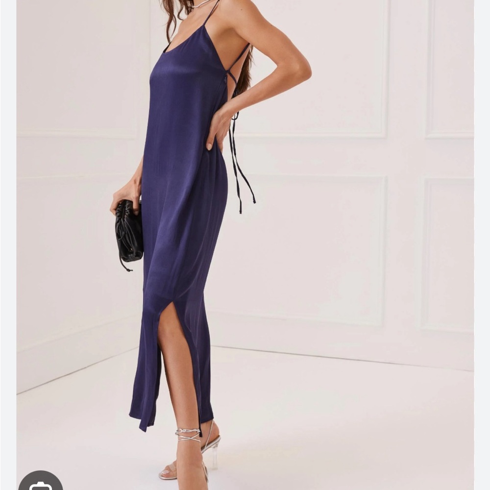 Something navy silk slip dress in navy sz large NBW NWT